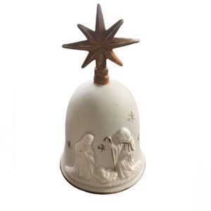 Hand painted ceramic nativity bell